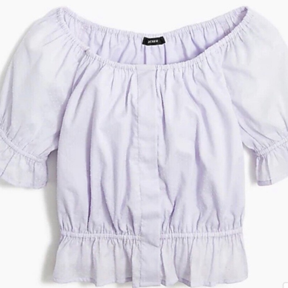 J. Crew Lavender crop  Peasant Blouse